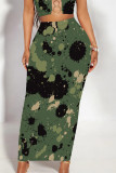 Multicolor Casual Graffiti Print Camouflage Print Contrast Regular High Waist Full Print Bottoms