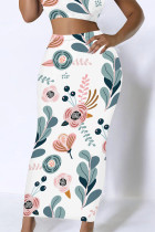 White Casual Graffiti Print Camouflage Print Contrast Regular High Waist Full Print Bottoms