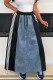 Black Street Draw String Lace Up Patchwork Contrast Loose High Waist Speaker Patchwork Bottoms