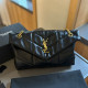 Black Casual Daily Letters Patchwork Chains Ruched Bags