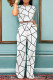 White Casual Daily Print Stripe Pocket O Neck Short Sleeve Two Pieces