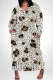 White Casual Geometric Print Flowers Print Pocket Contrast V Neck Printed Plus Size Dresses