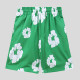Green Casual Print Draw String Patchwork Loose Mid Waist Straight Full Print Shorts