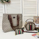 Khaki Casual Street Letters Patchwork Zipper Bags