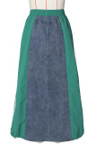 Red Street Draw String Lace Up Patchwork Contrast Loose High Waist Speaker Patchwork Bottoms