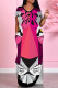 Pink Gray Elegant Animal Print Pocket Patchwork V Neck Long Dresses