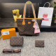 Brown Casual Street Letters Patchwork Zipper Contrast Bags