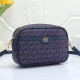 Dark Blue Street Letters Patchwork Zipper Bags