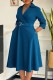 Malachite Green Casual Solid Color With Belt Turndown Collar A Line Dresses