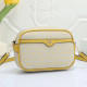 Apricot Yellow Street Letters Patchwork Zipper Bags
