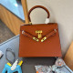 Brown Daily Celebrities Solid Color Patchwork Metal Accessories Trim Bags