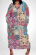 Blue Pink Casual Print Pocket Patchwork V Neck Straight Plus Size Dresses
