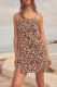 Leopard Print Sexy Leopard Print Patchwork Backless Slit Spaghetti Strap Sling Dresses