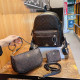 Black Brown Street Daily Letters Patchwork Zipper Bags