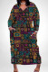 Orange Casual Print Pocket Patchwork V Neck Straight Plus Size Dresses