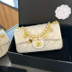 White Daily Celebrities Letters Patchwork Metal Accessories Trim Bags