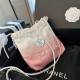 Gradient Color Casual Street Gradient Color Letters Draw String Metal Accessories Trim Bags