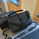 Black Casual Daily Letters Patchwork Chains Texture Bags