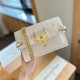 White Casual Daily Letters Patchwork Chains Embossed Bags