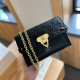Black Casual Daily Letters Patchwork Chains Embossed Bags