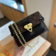 Black Casual Street Letters Patchwork Metal Accessories Trim Contrast Bags
