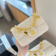 White Daily Celebrities Letters Patchwork Metal Accessories Trim Bags