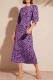 Purple Elegant Print Patchwork O Neck Long Dresses