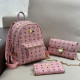 Pink Casual Daily Letter Print Metal Accessories Trim Chains Zipper Bags
