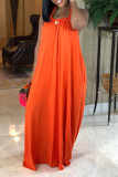 White Casual Daily Solid Color Draw String Lace Up Backless Halter Sleeveless Dresses