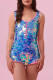 Blue Sexy Sequins Buttons Patchwork V Neck Skinny Bodysuits