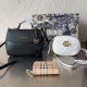 Black Casual Daily Solid Color Patchwork Metal Accessories Trim Zipper Bags