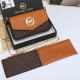 Yellow Brown Street Letters Patchwork Chains Zipper Bags