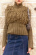 Brown Street Solid Color Fringed Trim Patchwork Zipper Zipper Collar Outerwear