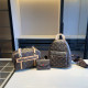 Brown Casual Street Letters Patchwork Zipper Bags