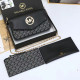 Black Street Letters Patchwork Chains Zipper Bags