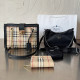 Khaki Casual Street Plaid Patchwork Chains Contrast Bags