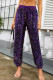 Purple Street Sequins Patchwork Loose Mid Waist Patchwork Bottoms