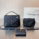 Black Casual Daily Letters Patchwork Metal Accessories Trim Texture Bags