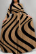 Khaki Elegant Print Patchwork Strap Design O Neck A Line Dresses