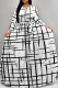 White Black Elegant Print Patchwork Strap Design O Neck A Line Dresses