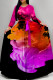 Rose Red Elegant Print Patchwork Strap Design O Neck A Line Dresses