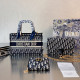 Blue Black Casual Daily Letters Patchwork Chains Bags