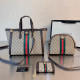 Khaki Street Daily Letters Patchwork Zipper Contrast Bags