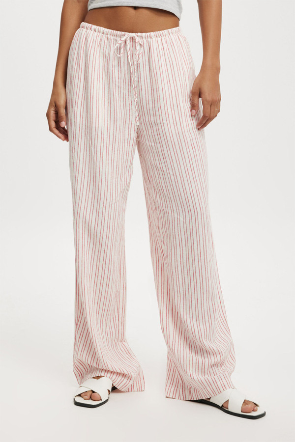 Pink Casual Print Pocket Patchwork Loose Low Waist Wide Leg Patchwork Bottoms