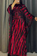 Red Street Letters Patchwork O Neck Straight Dresses