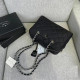 Black Street Letters Patchwork Zipper Bags