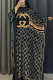 Black Street Letters Patchwork O Neck Straight Dresses