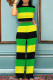 Green Yellow Casual Print Pocket Patchwork O Neck Short Sleeve Two Pieces
