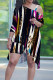 Stripe Casual Street Gradient Leopard Stripe Splashed ink printing Contrast Sloping Shoulder Plus Size Two Pieces