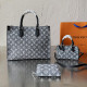 Black Gray Casual Daily Letters Patchwork Zipper Contrast Bags
